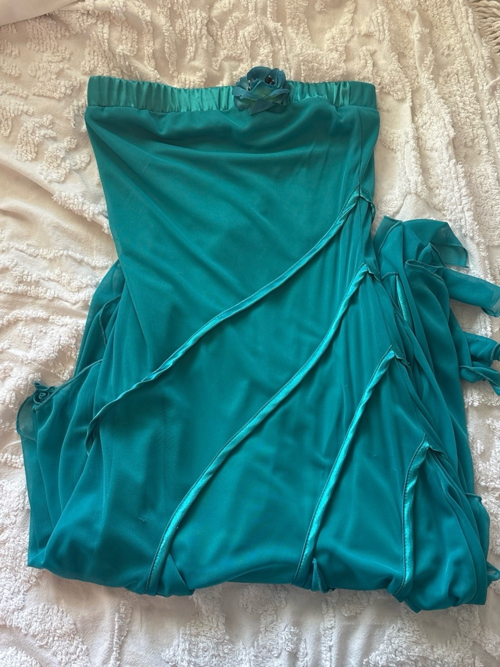 Strapless Teal Women’s Evening Dress